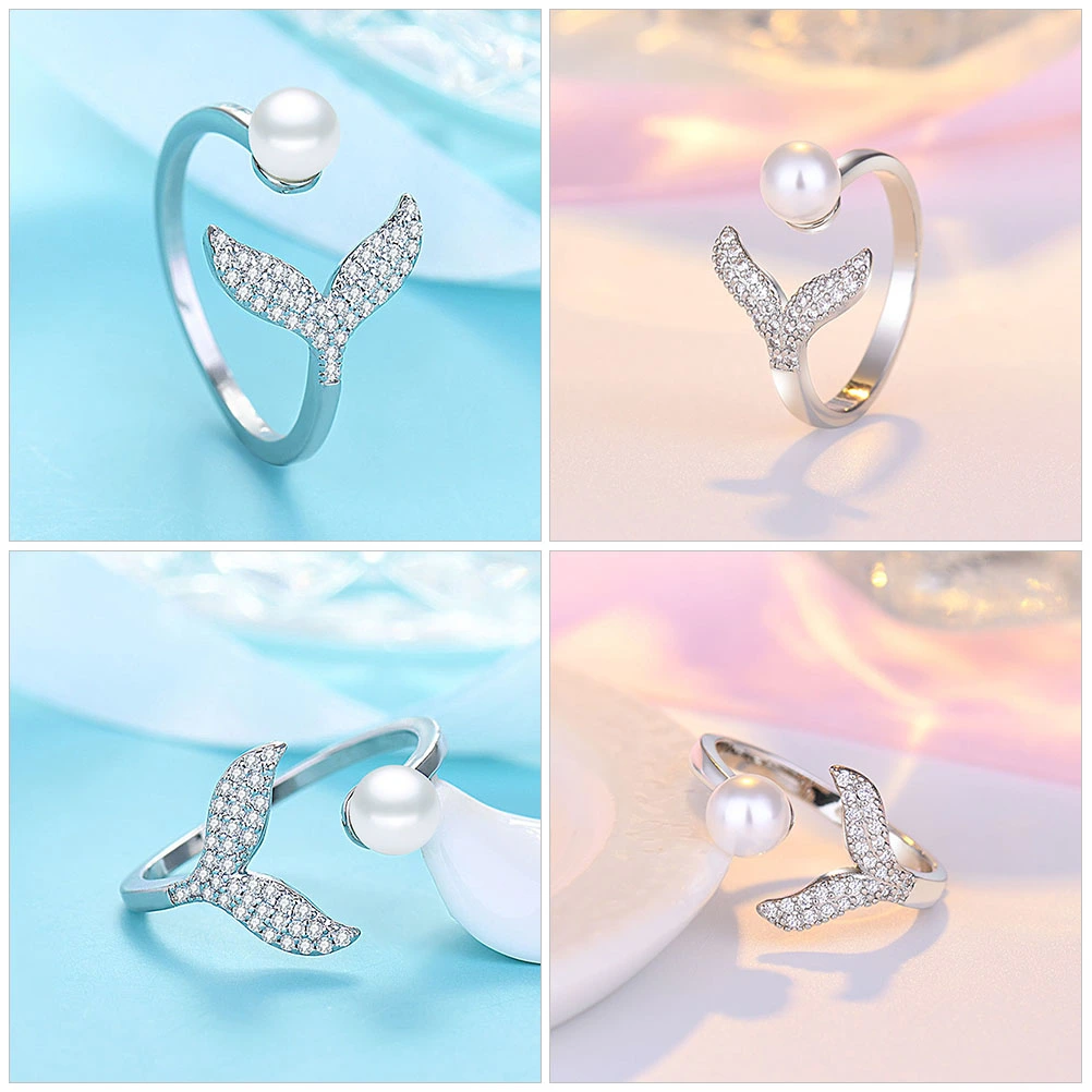 Mermaid Ring Adjustable Finger Ring Fashionable Ring Woman Girl Ring Jewelry