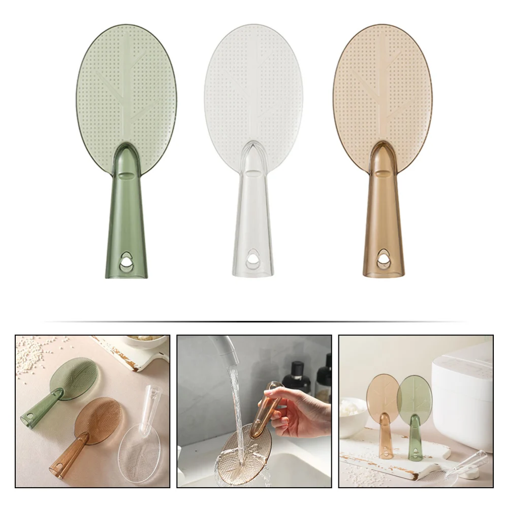 3Pcs Leaf Shaped Rice Paddle Nonstick Rice Spoon Electric Rice Cooker Rice Spoon Kitchen Rice Spoon