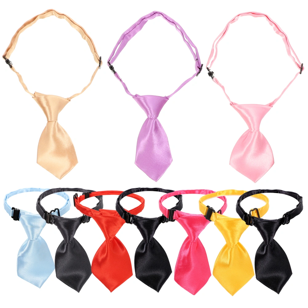 10pcs Pet Ties Festival Dog Neckties With Adjustable Collar Pet Costume Supply