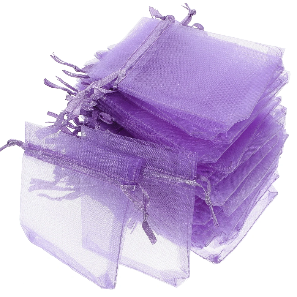 50pcs Organza Candy Bags Jewelries Wrapping Bags Portable Drawstring Bags