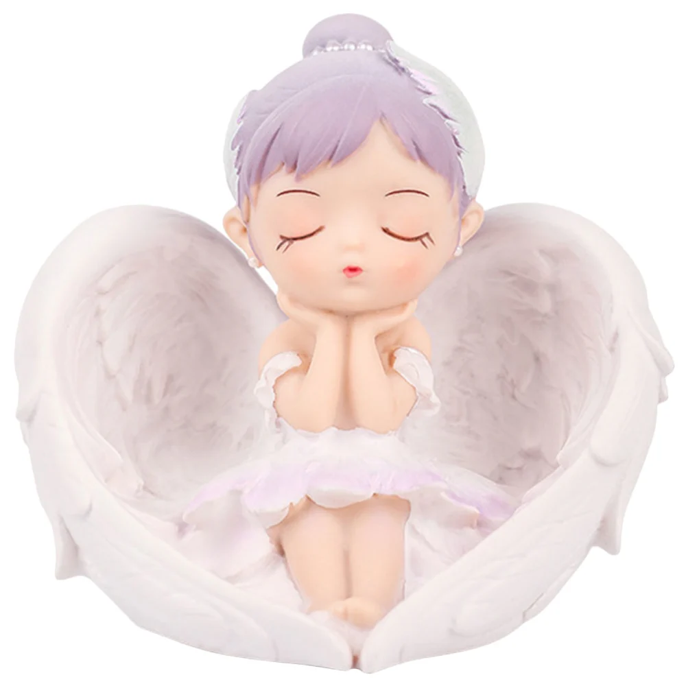 Decorative Ballet Girl Figurine Adorable Angel Doll Resin Ballet Girl Angel Statue