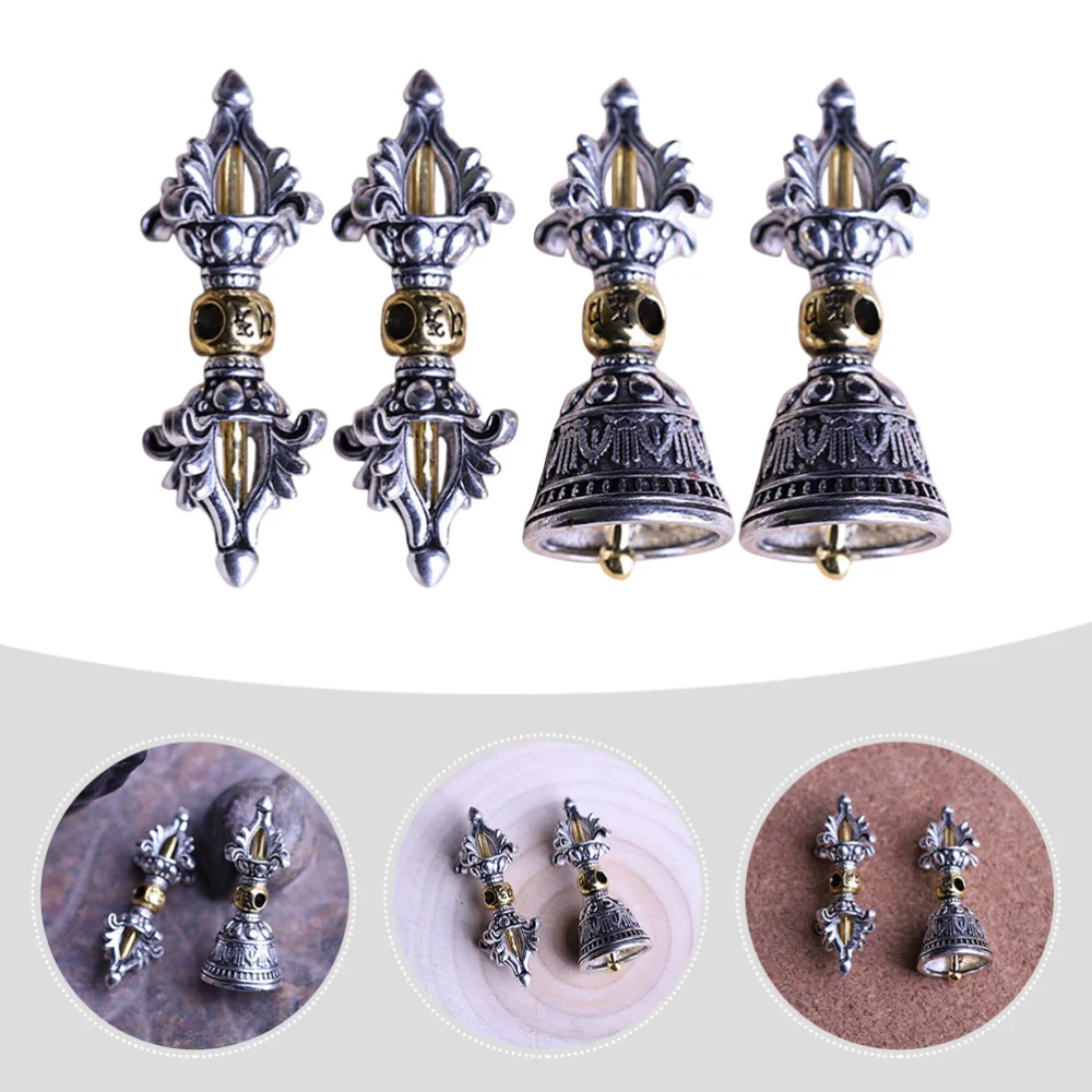 4pcs Vintage Vajry Pestle Pendant Retro Pendant Buddhism Religious Necklace Pendant