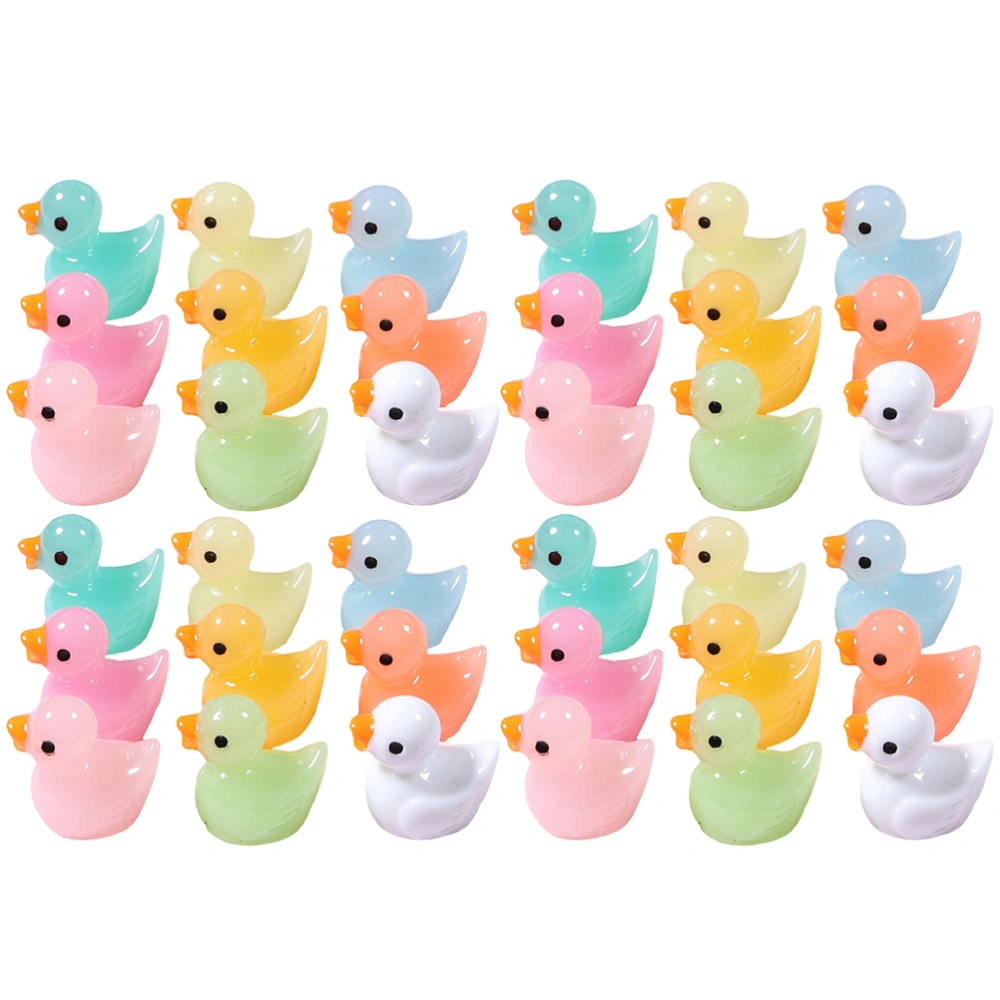 60 pcs Mini Resin Ducks Ornament Miniature Duck Figurines Tiny Duck for Garden Decor