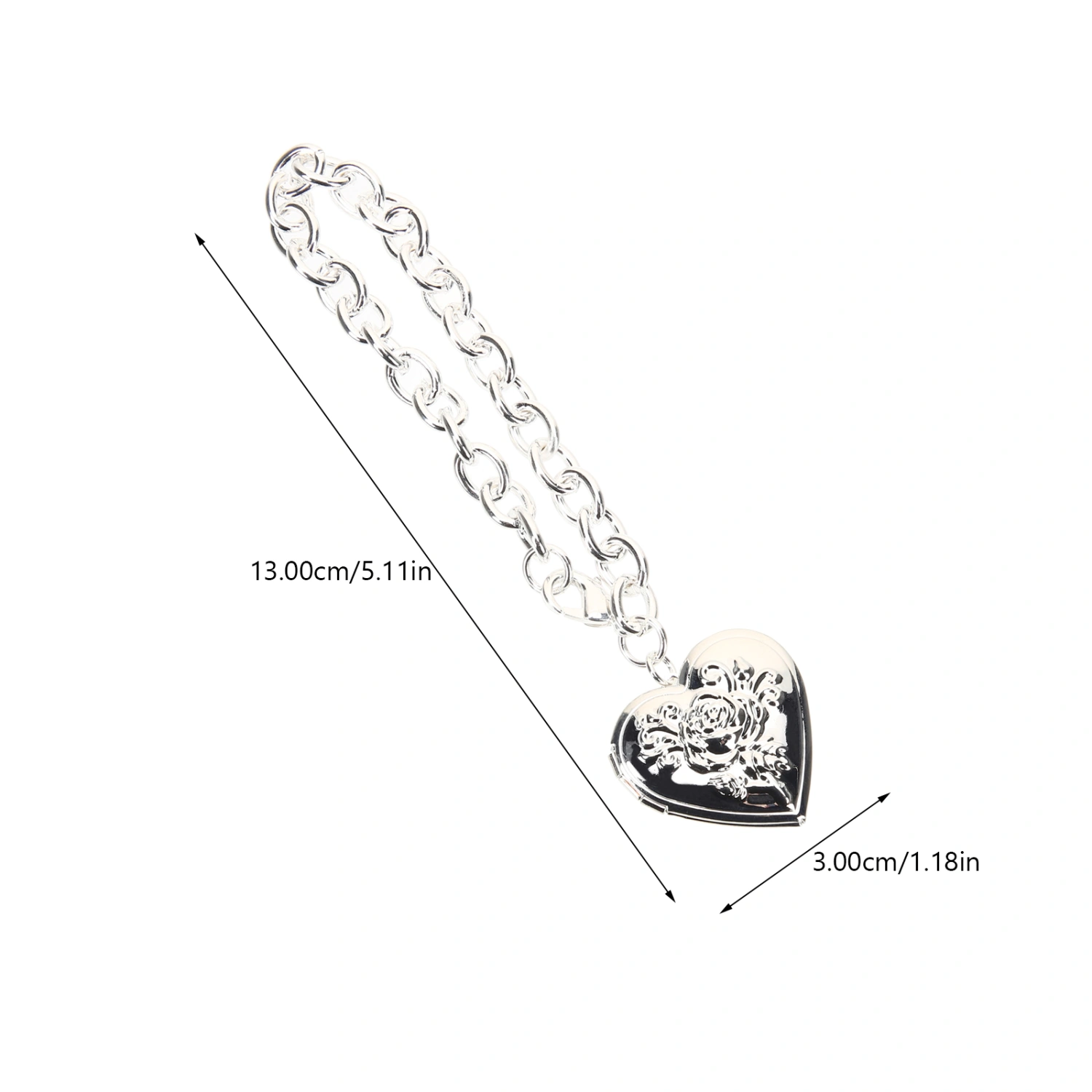 Heart Locket Bracelet Heart Charm Bracelet Adjustable Link Bracelet for Women Girls