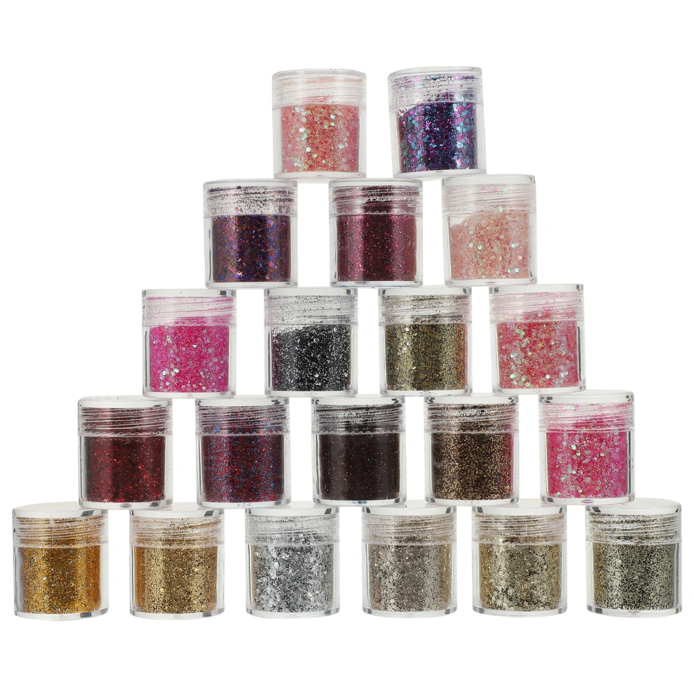 20 Bottles of DIY Manicure Crafting Glitter Fingernail Glitter Art Multi-use Nail Glitter