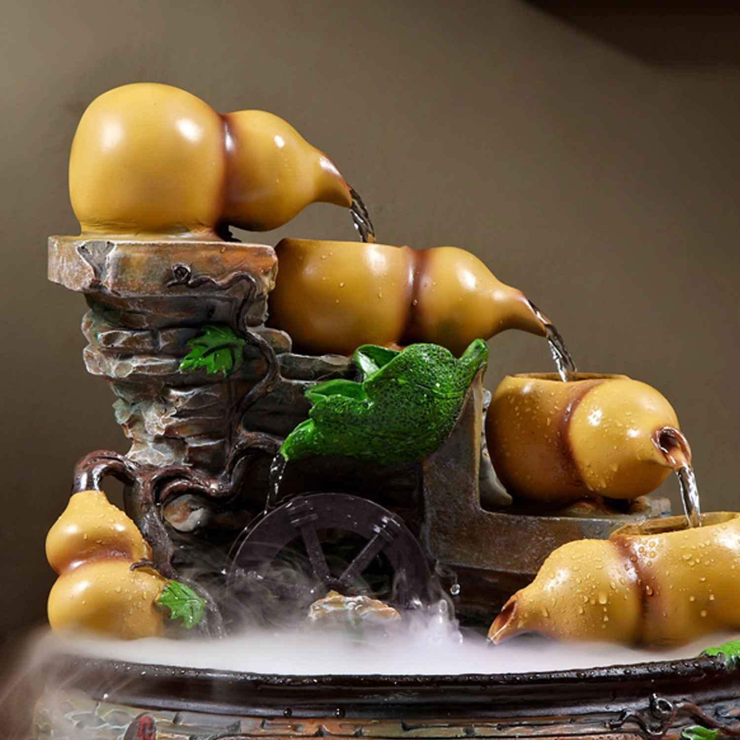 2pcs Waterfall Fountain DIY Water Wheel Fountain Scene Layout Decoration