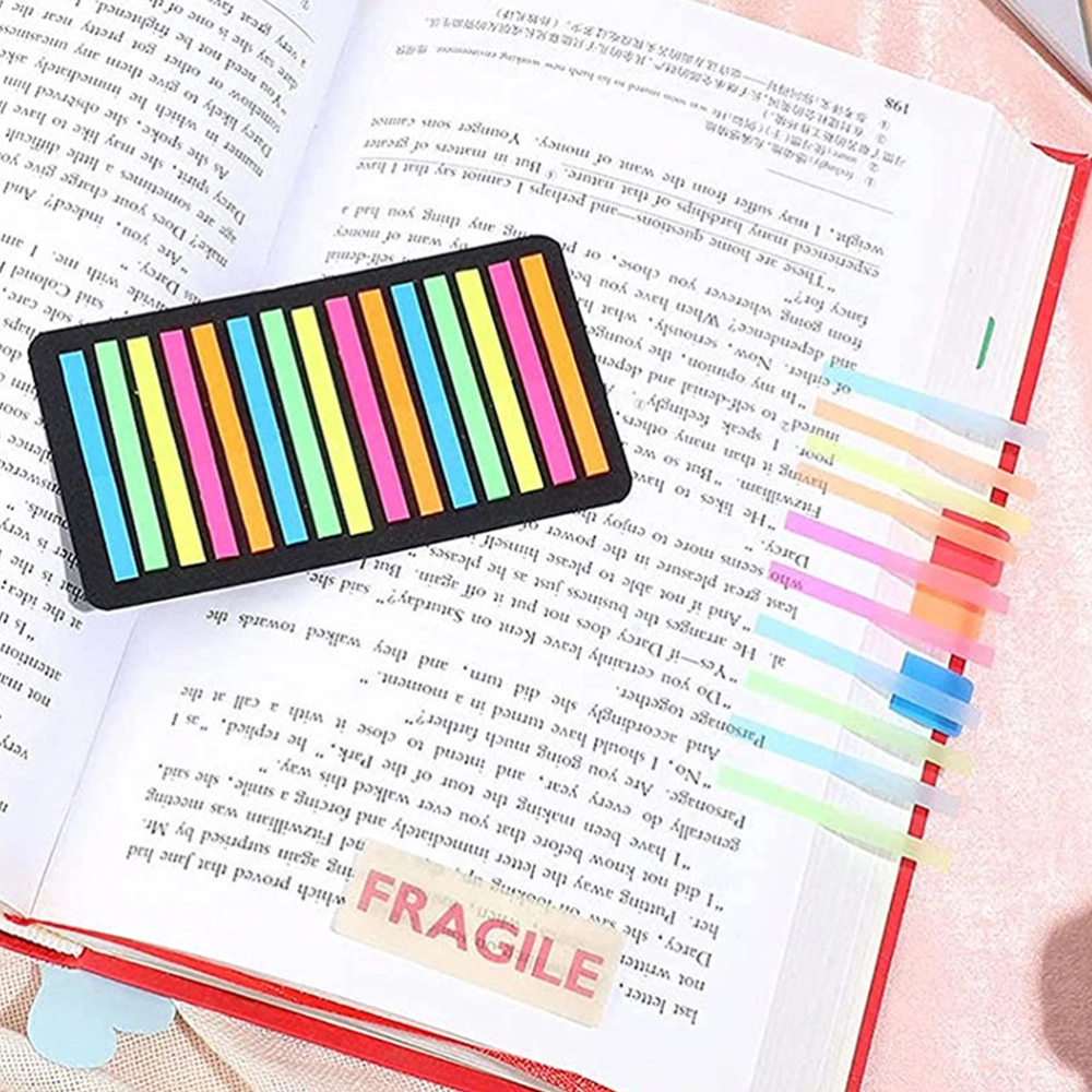 6 Books of Thin Note Strip Transparent Highlight Strips Portable Page Markers for Highlight