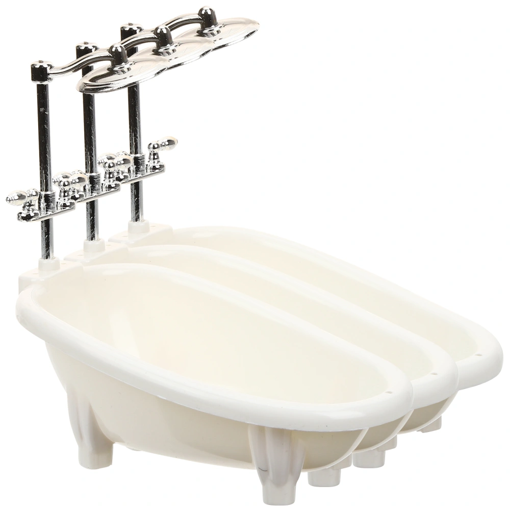 3pcs Doll Bathtub Mini Bathtub Model Miniature House Furniture Mini Bathroom Accessories