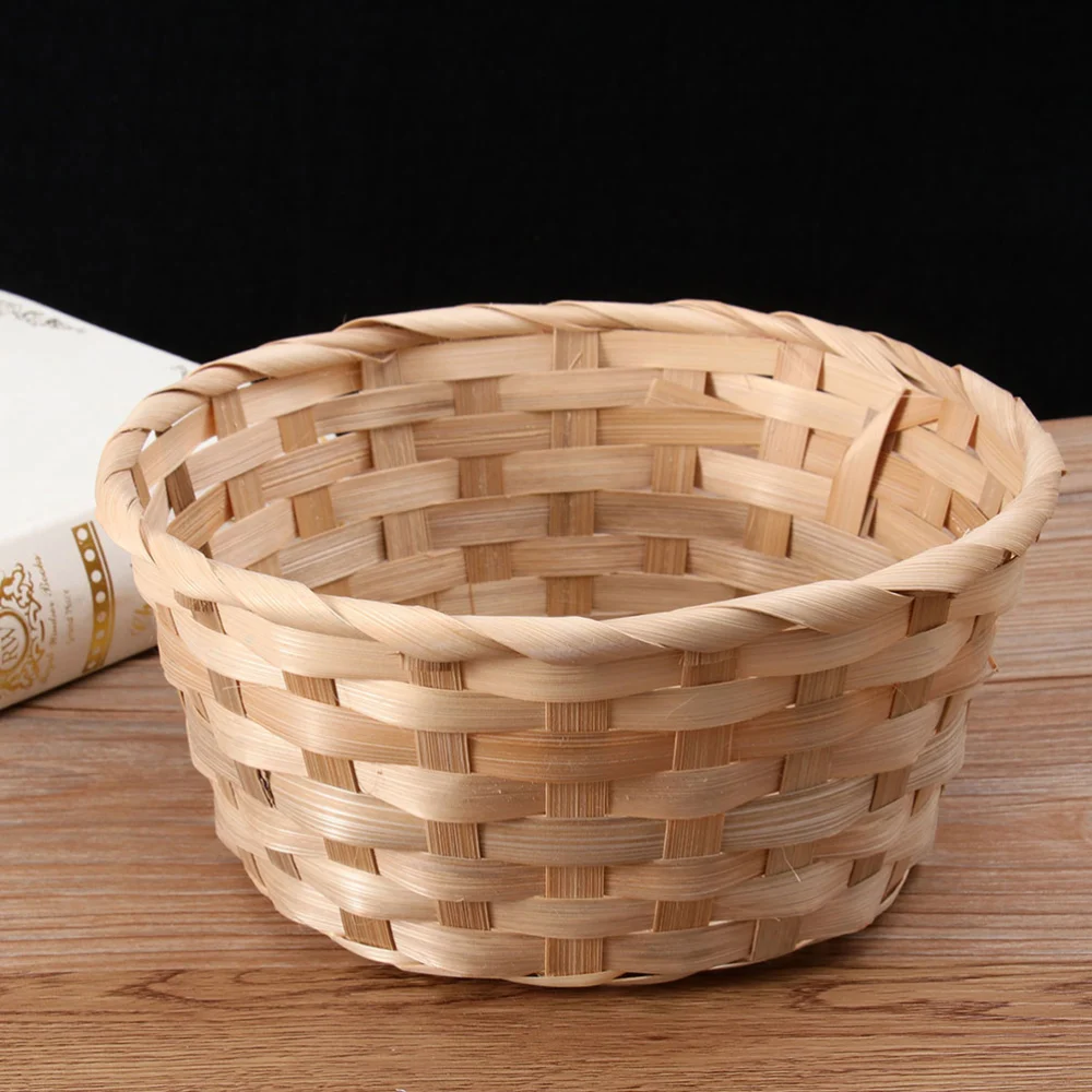 3Pcs Snack Storage Basket Bamboo Egg Basket Storage Holder Organizing Basket Handmade Basket