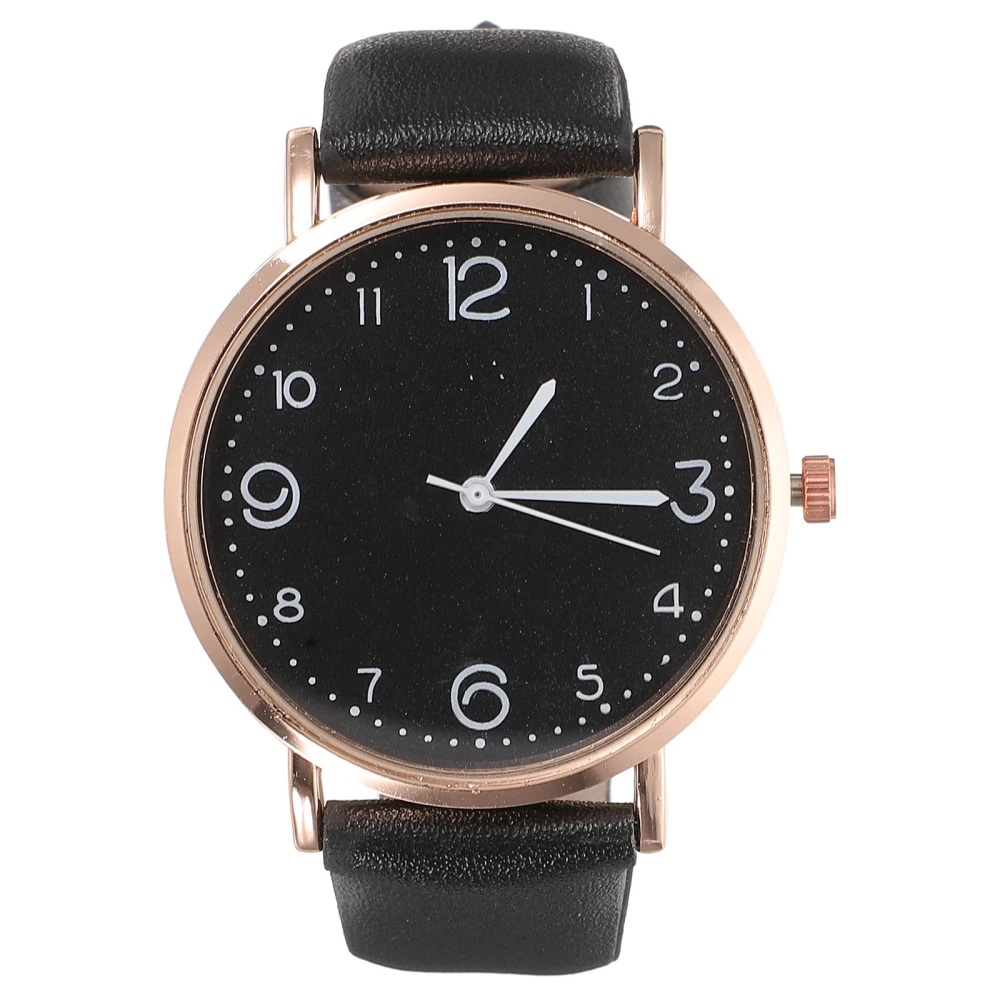 Women Quartz Watch Simple Style Women Wristwatch with PU Leather Strap for Gift