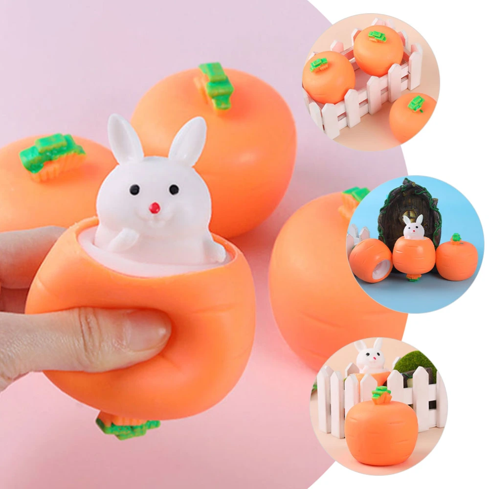 3Pcs Easter Squeezing Toy Funny Carrot Rabbit Squeezing Toy Easter Party Favor