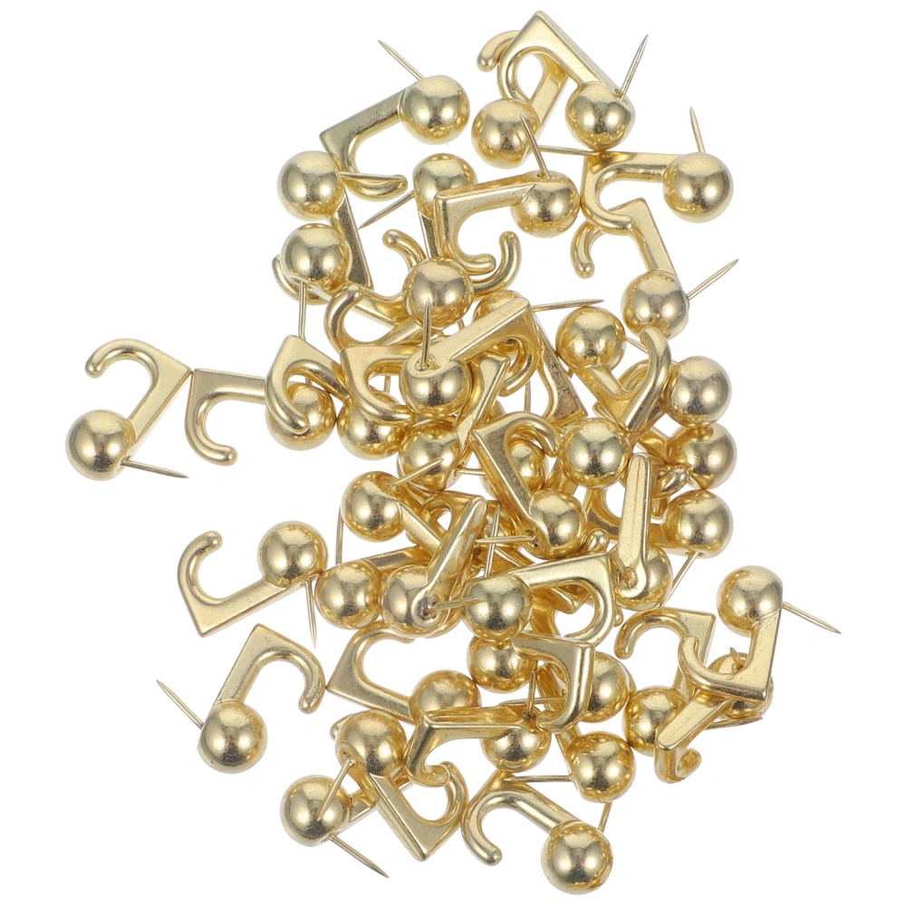 50pcs Metal Push Pin Hooks Wall Picture Hangers Cork Board Thumb Tacks Hooks