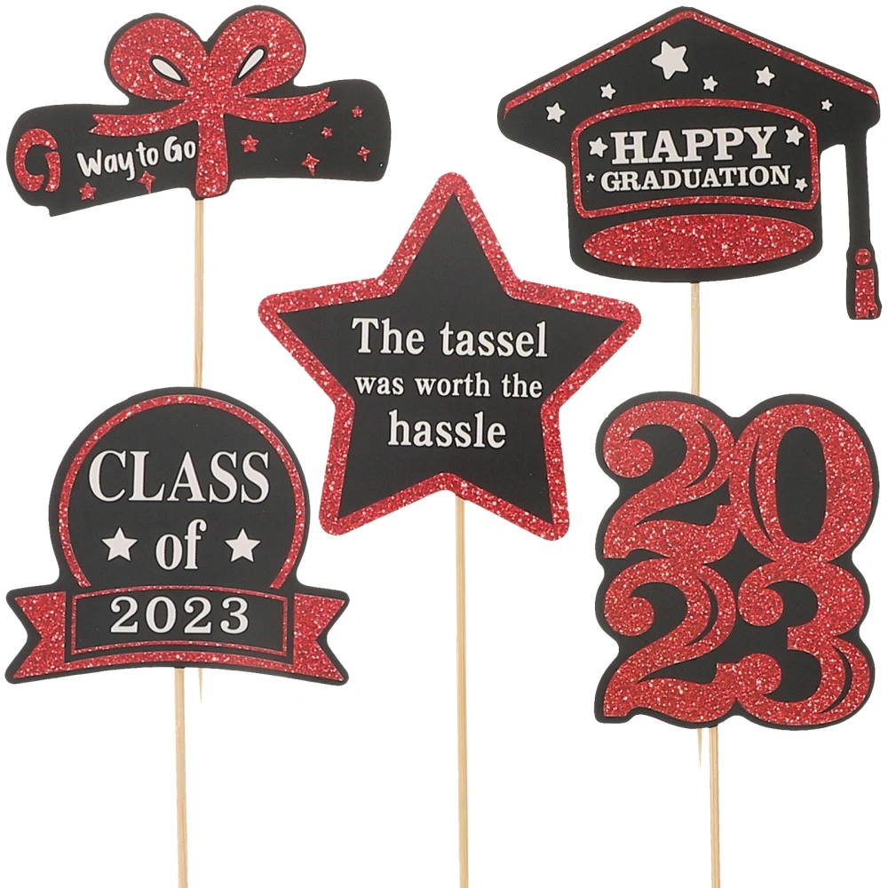 75pcs  Student Graduation Cupcake Toppers Glitter Class of 2023 Graduate Cupcake Picks