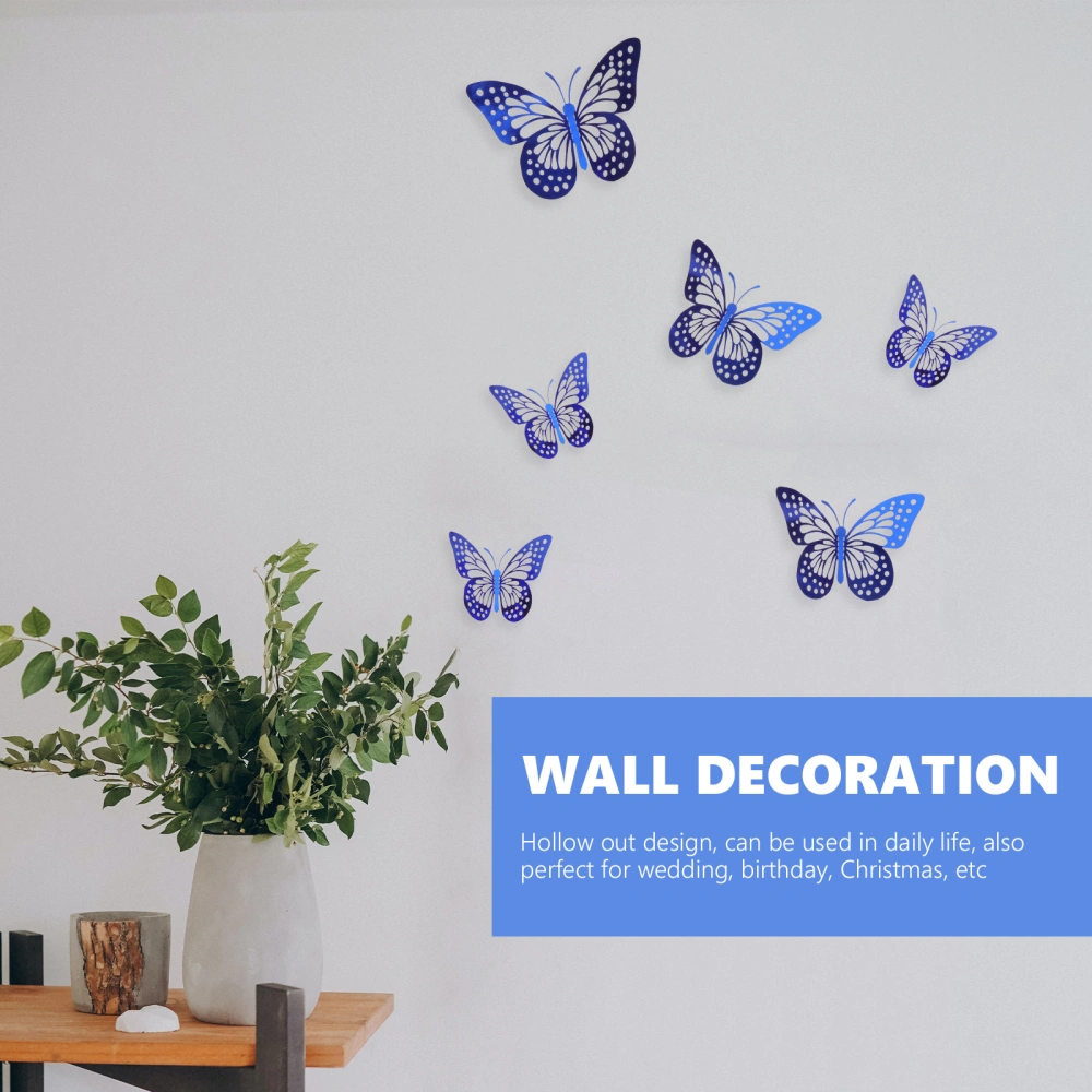 60Pcs Butterfly Wall Stickers 3D Hollow Butterfly Wall Decor Room Decorations