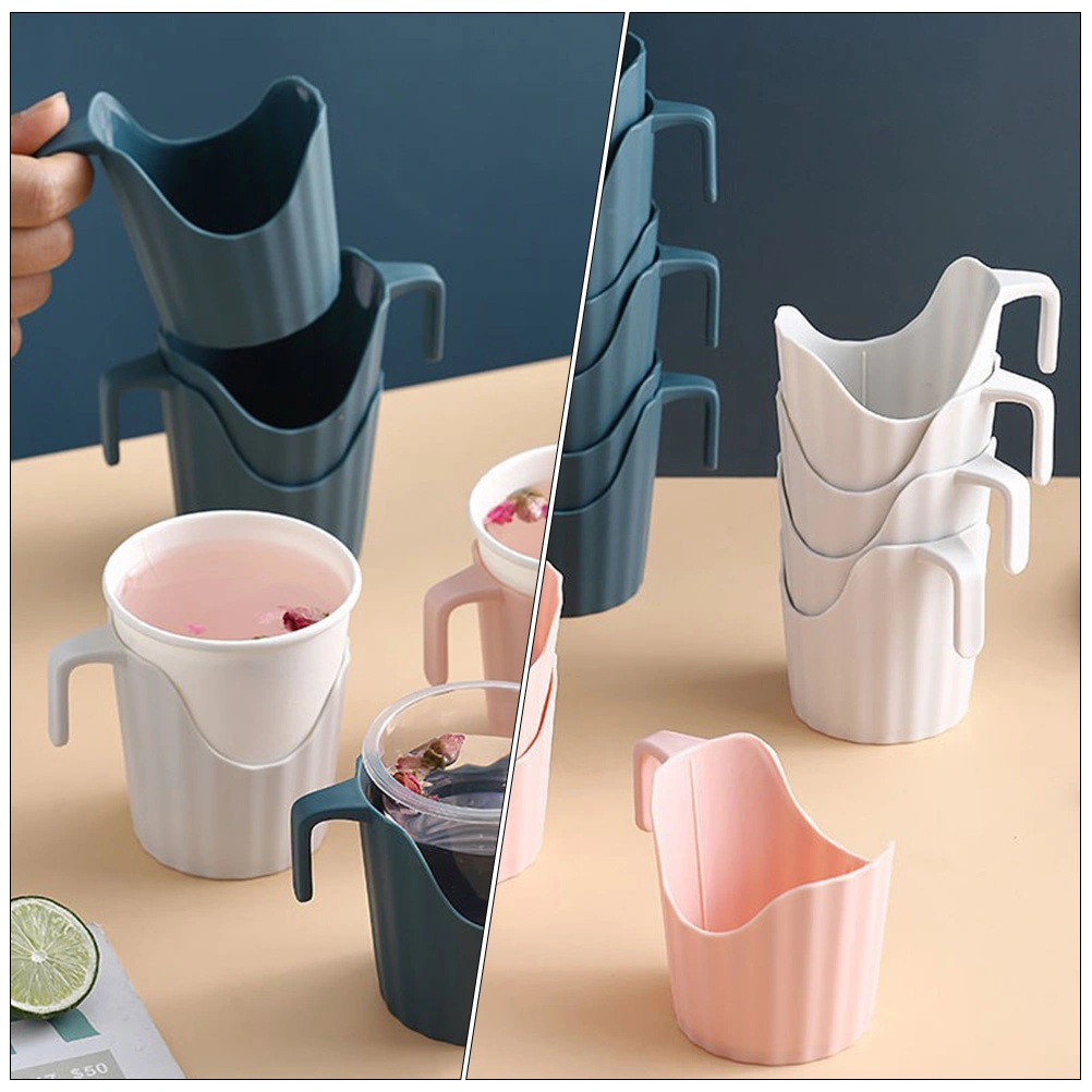 6pcs Anti-scalding Cup Holder Coffee Cup Plastic Cup Holder Disposable Cups Cup Holder
