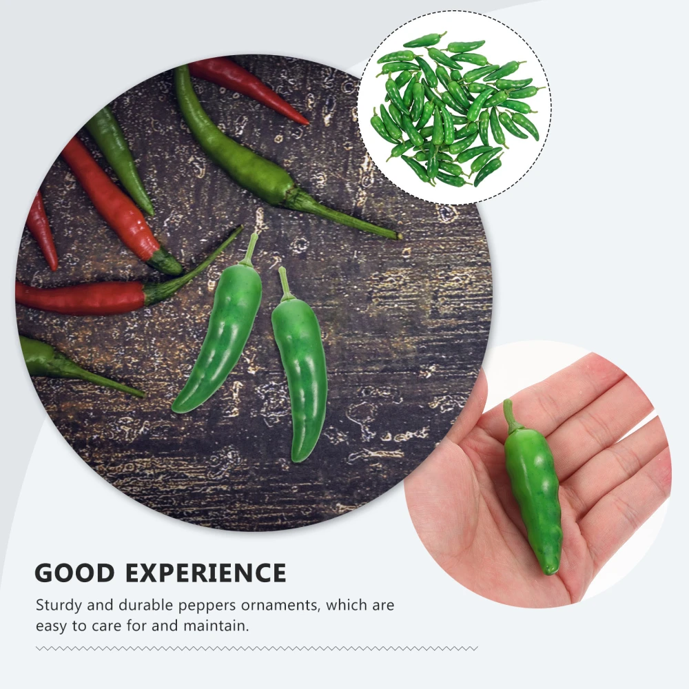 50pcs Mini Fake Green Chili Simulation Pepper Artificial Chili Lifelike Pepper