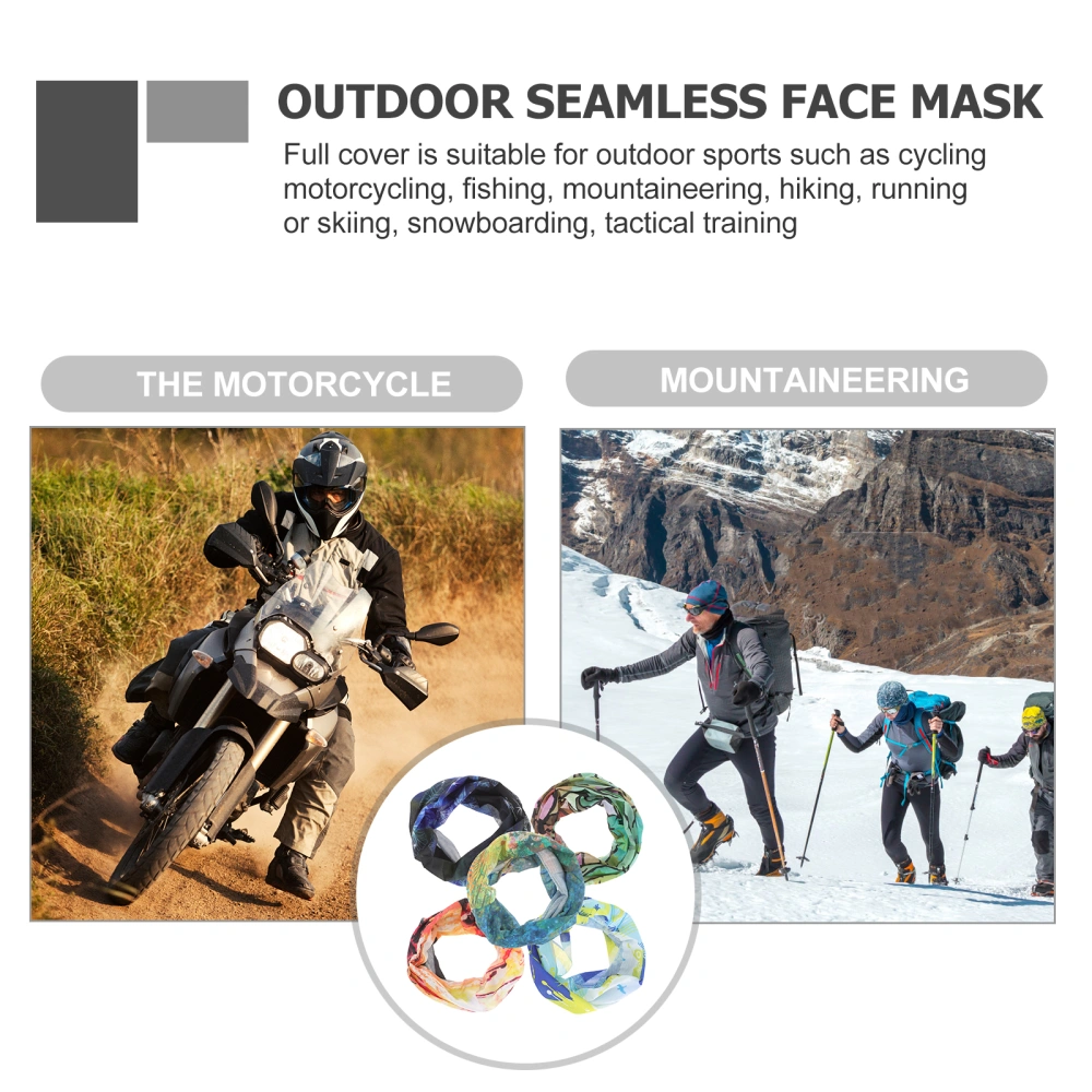 5Pcs Elastic Neck Gaiter Face Muff Cycling Neck Wrap Elastic Headband Neck Gaiter for Women Men