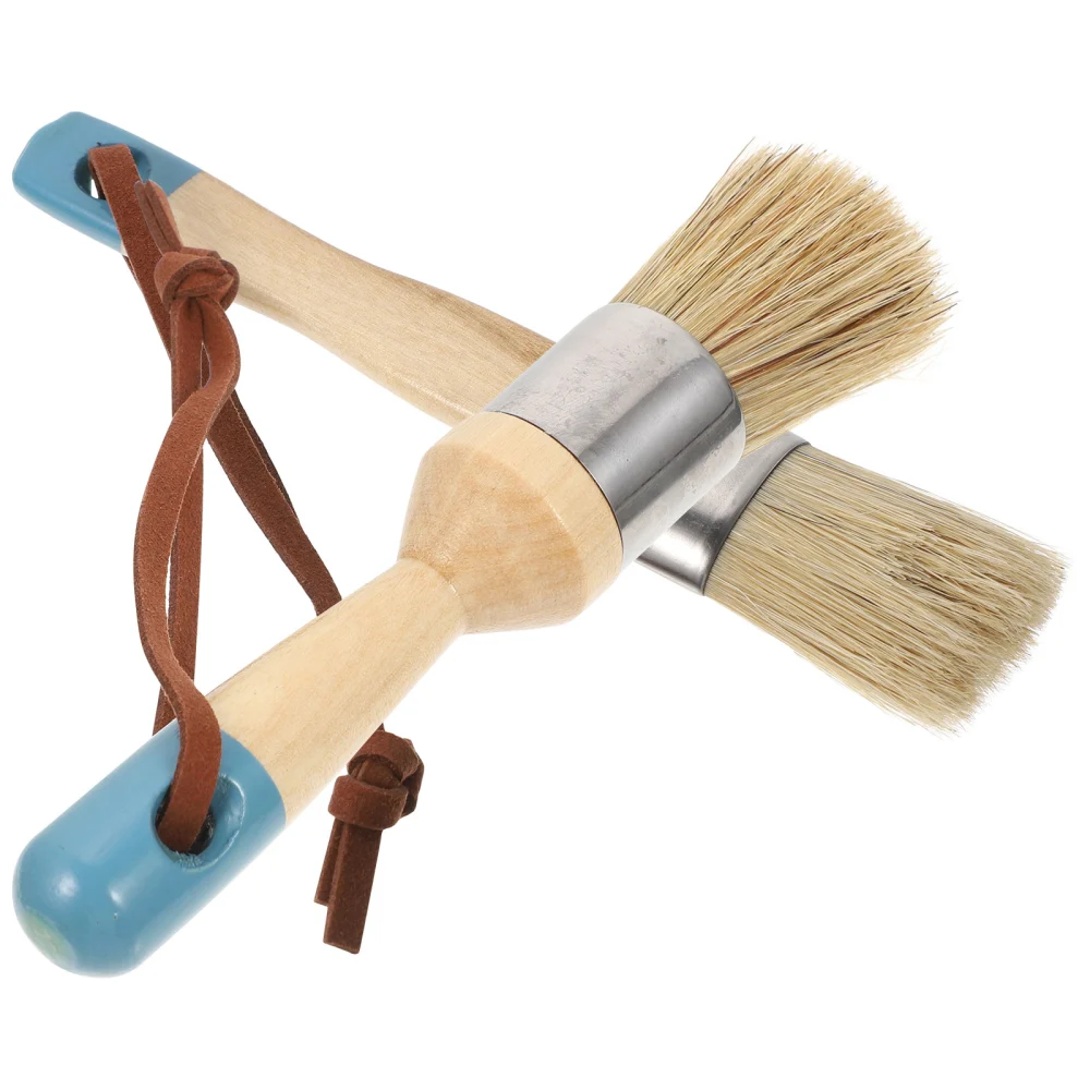 2Pcs Wear-resistant Paint Brushes Household Art Brushes Daily Use Wax Paint Brushes