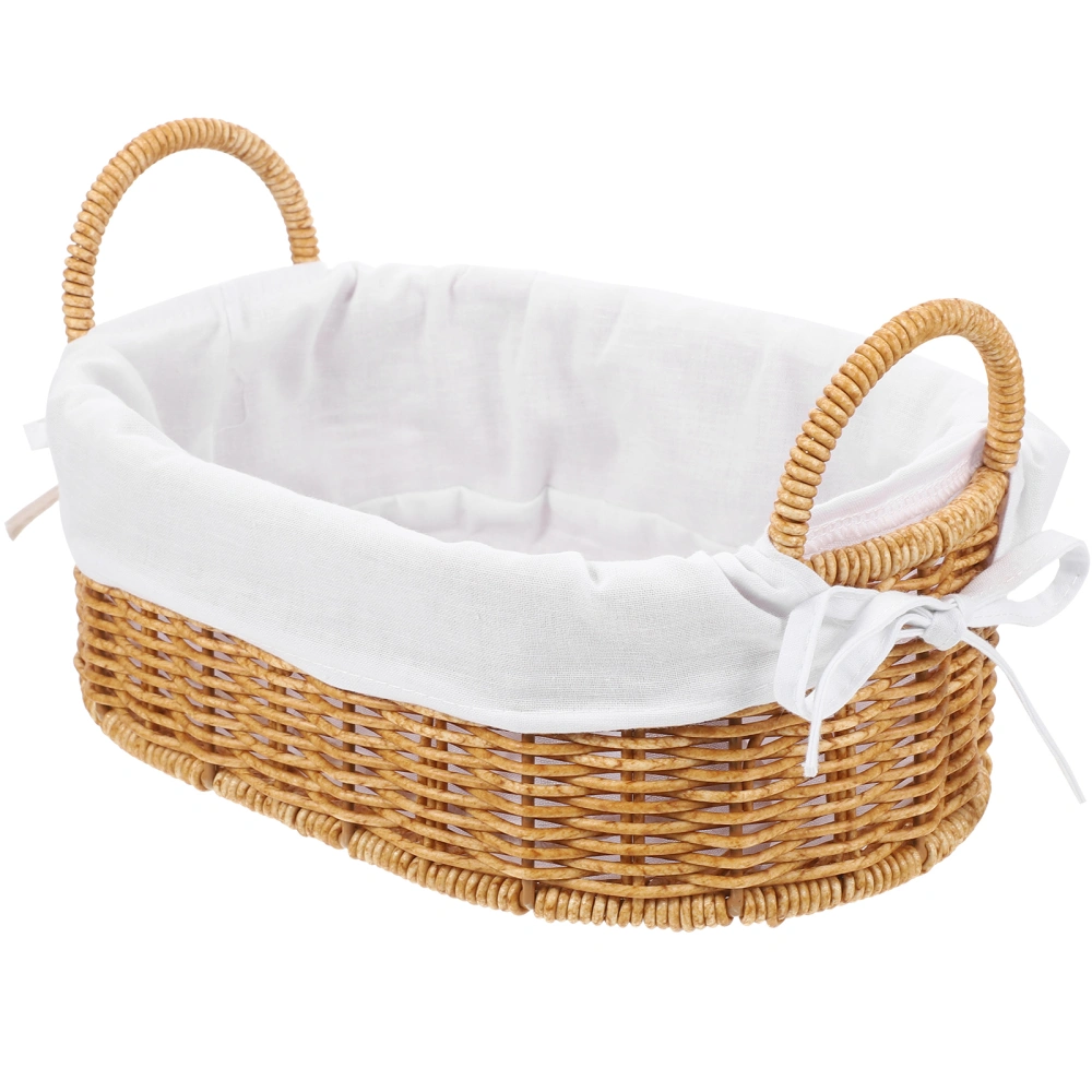 Woven Storage Baskets Tabletop Serving Basket Decorative Imitation Rattan Woven Basket