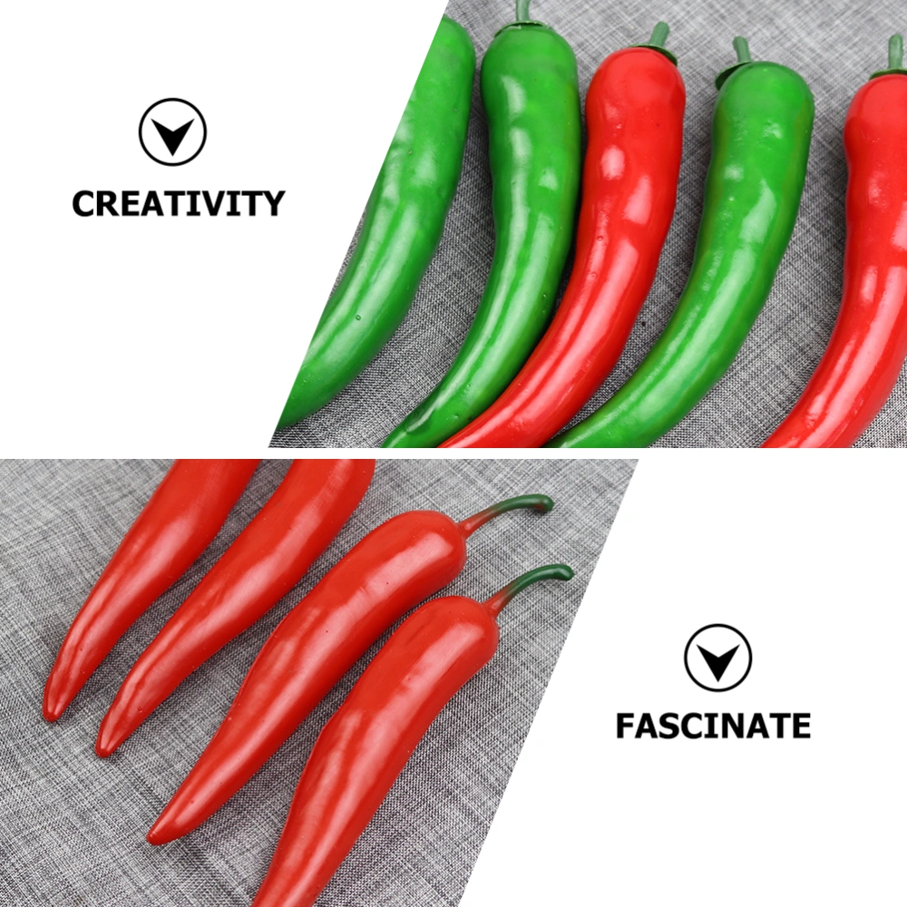 6Pcs Fake Pepper Adornment Artificial Pepper Model Photography Prop Artificial Pepper