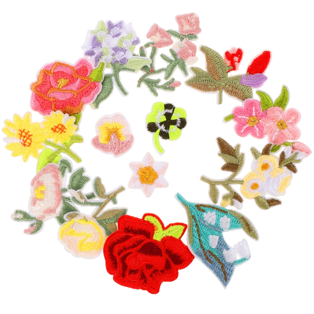 14Pcs Sewing Patches Flower Embroidered Patches DIY Clothing Patches Decorative Iron On Patches