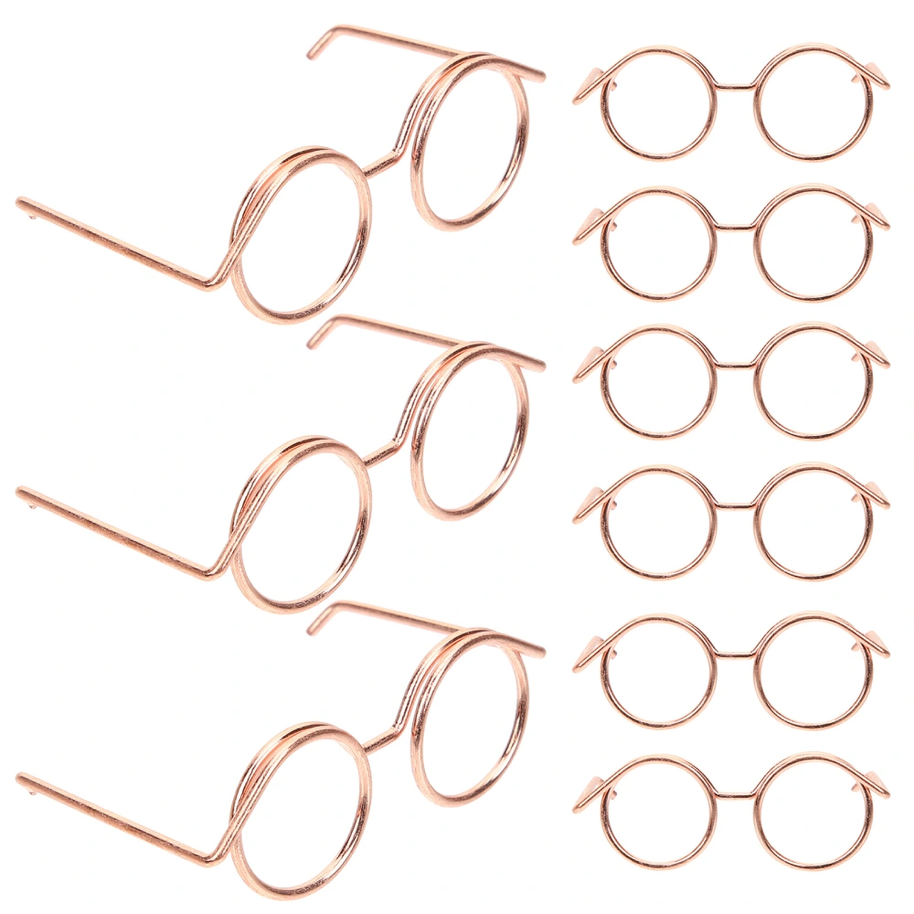 10pcs Doll Glasses Mini Doll Sunglasses Rimmed Doll Eyewear Dress Up Accessories