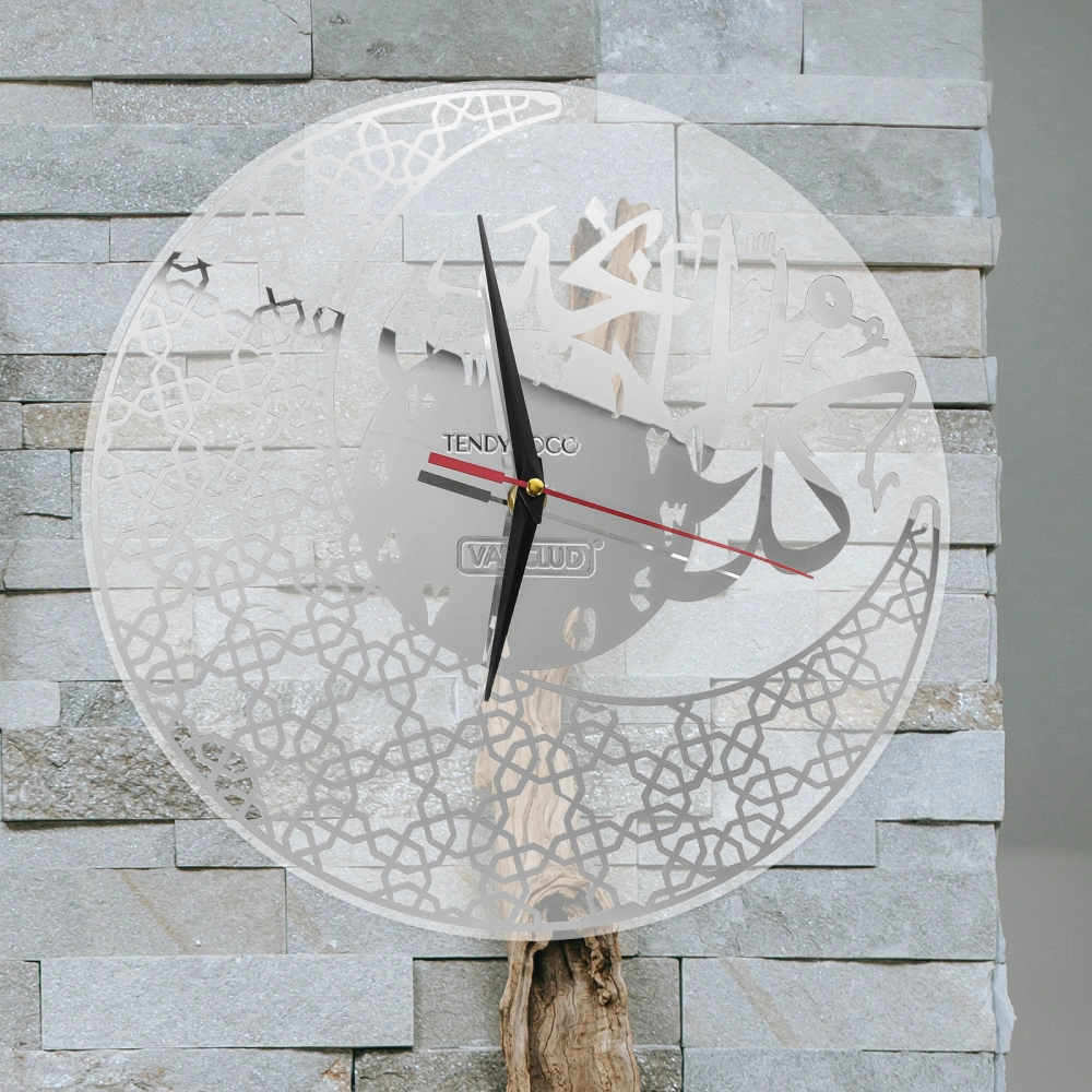 Creative Moon Design Wall Clock Decorative Acrylic Hanging Clock for Home