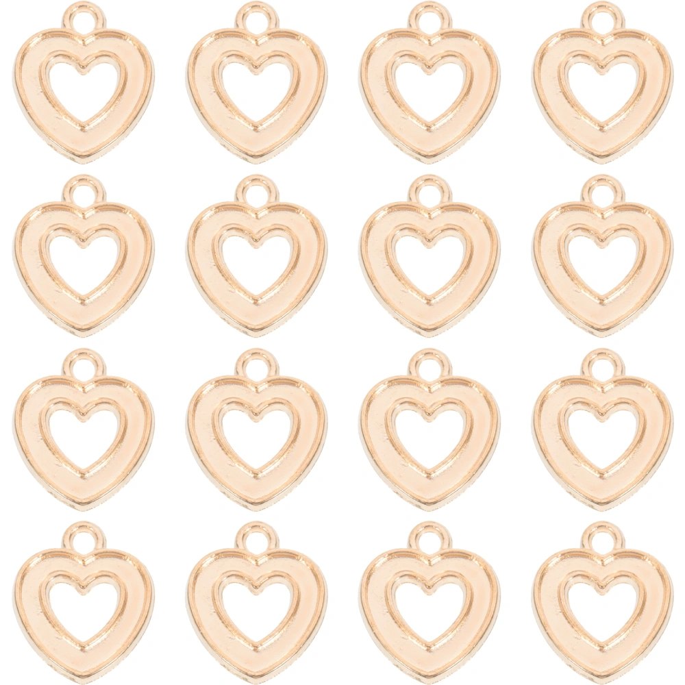 100Pcs Hollow Out Heart Charms DIY Crafts Necklace Earring Pendant Crafts Jewelry Making