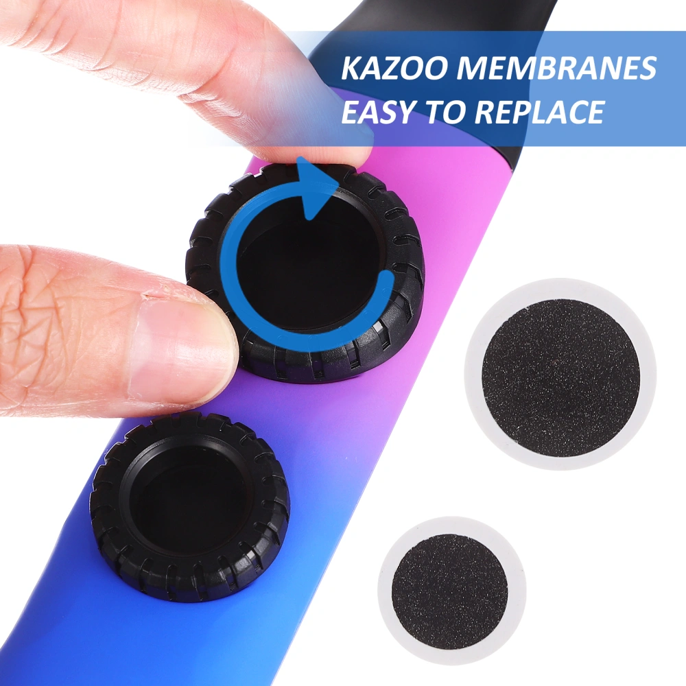 2 Sets of Kazoo Musical Instruments Portable Accompaniment Musical Instrument with Replacement Mouthpiece and Round Membranes