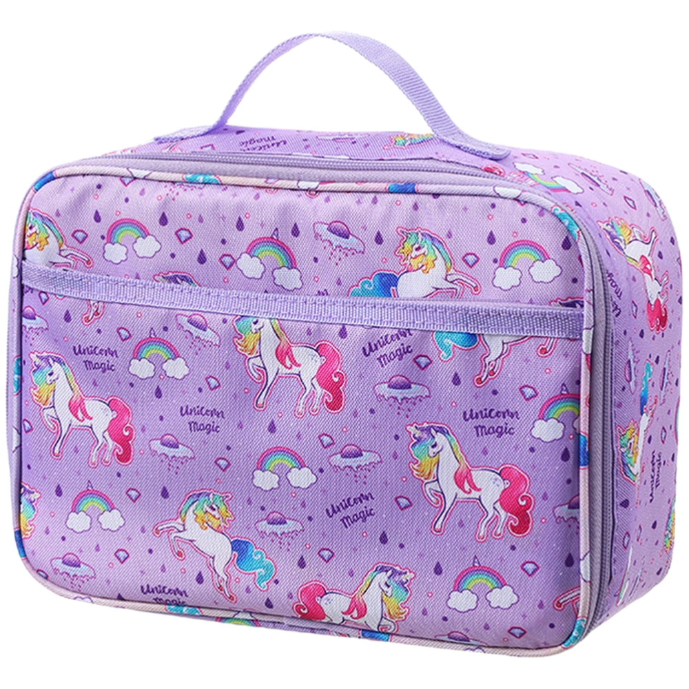 Unicorns Printed Tote Lunch Bag Cartoon Children Lunch Storage Bag Handbag