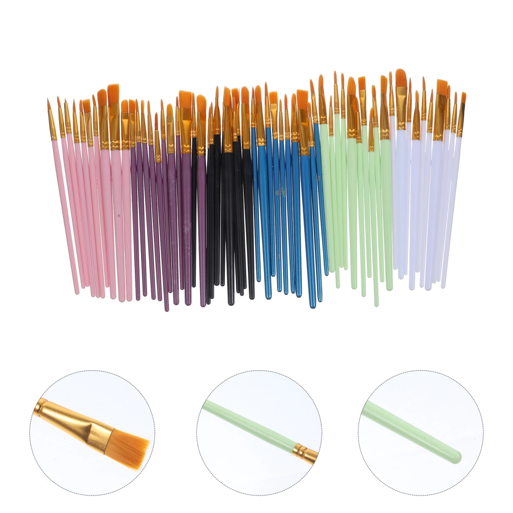 60Pcs Professional Art Painting Brushes Watercolor Painting Brushes for Students