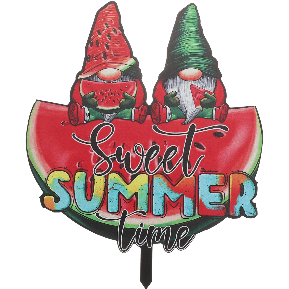 Summer Yard Sign Gnome Sign Stake Outdoor Lawn Decoration Summer Party Yard Sign