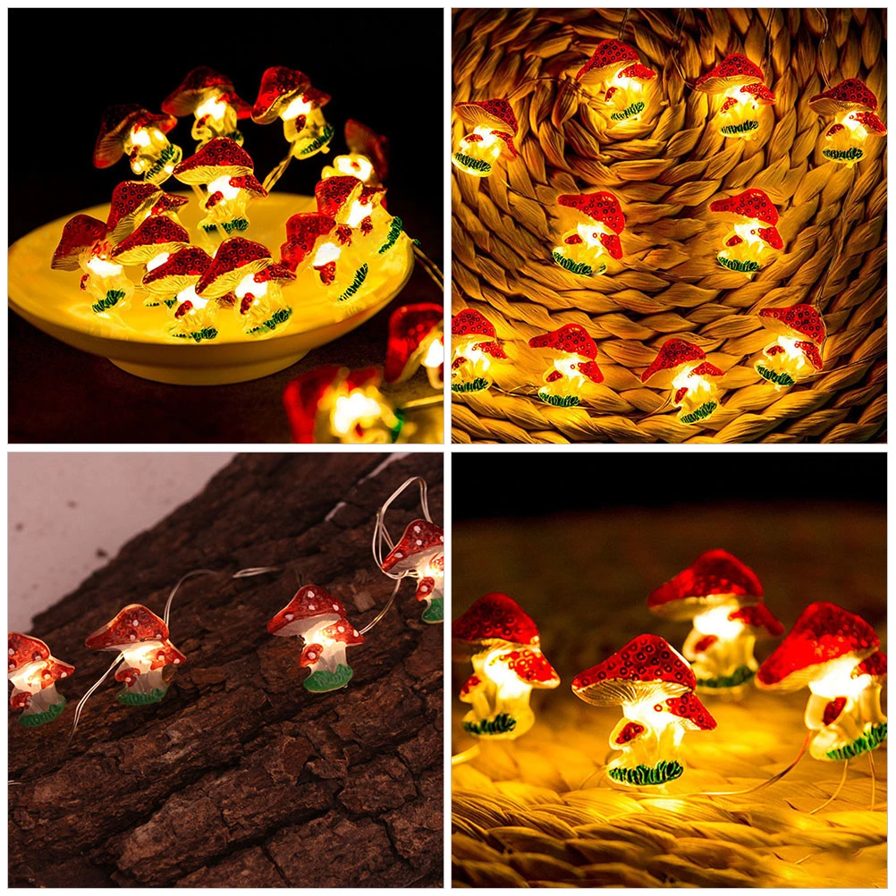LED Plant String Lights Mushroom String Lights Festival Decorative String Lights