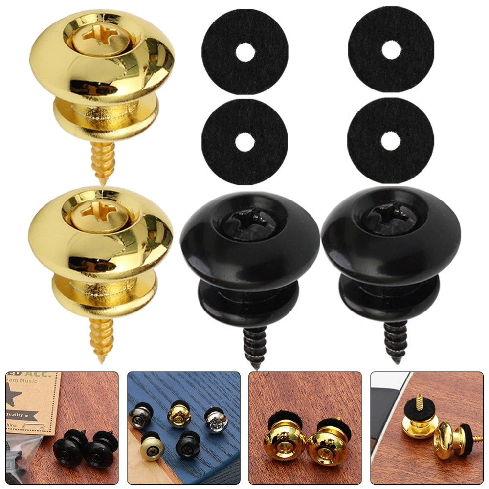 4pcs Guitar Strap Lock Button Anti-slip Locks Pin for Acoustic Electric Bass Strap