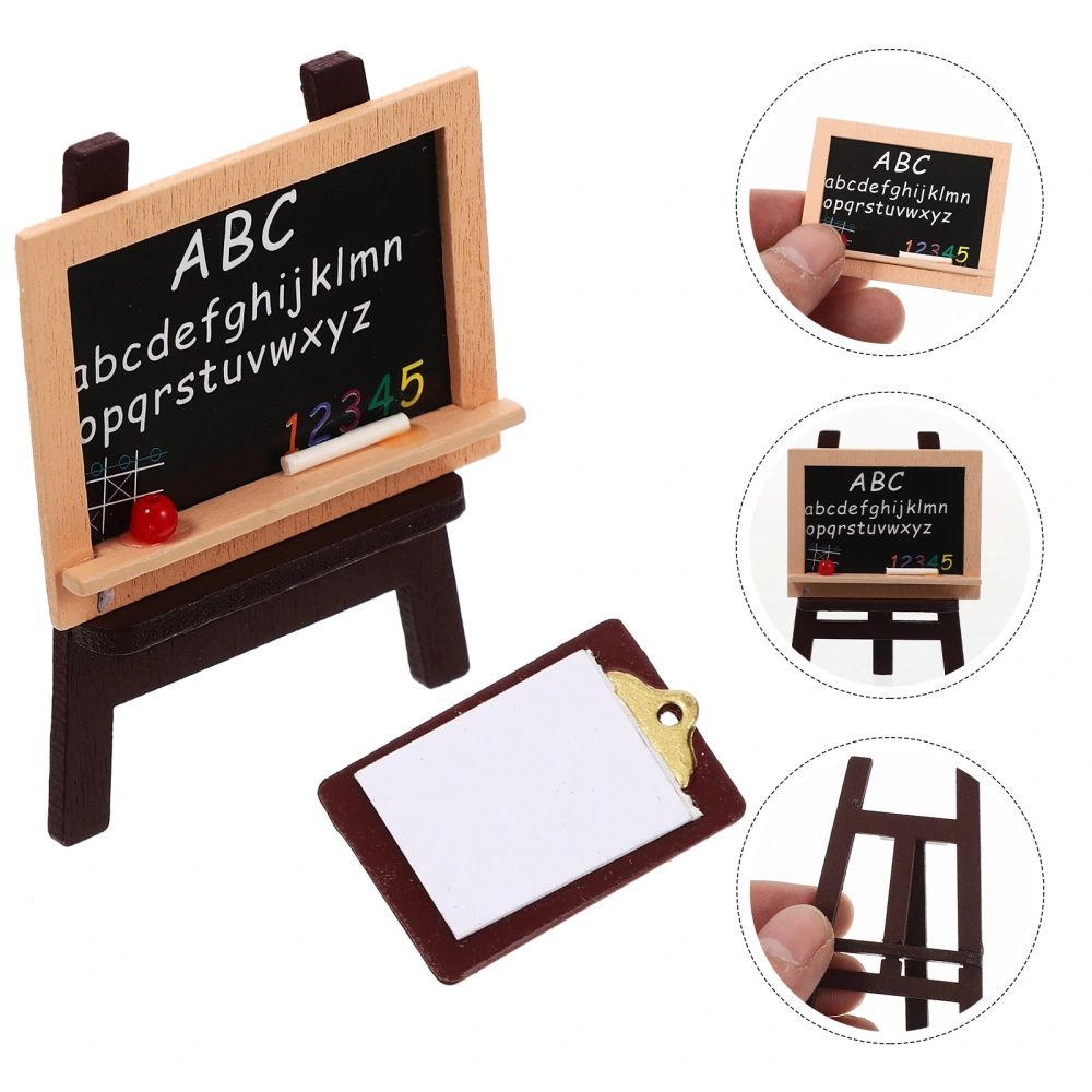 1 Set of Adorable Doll Blackboards Wear-resistant Easel Models Writing Board Models