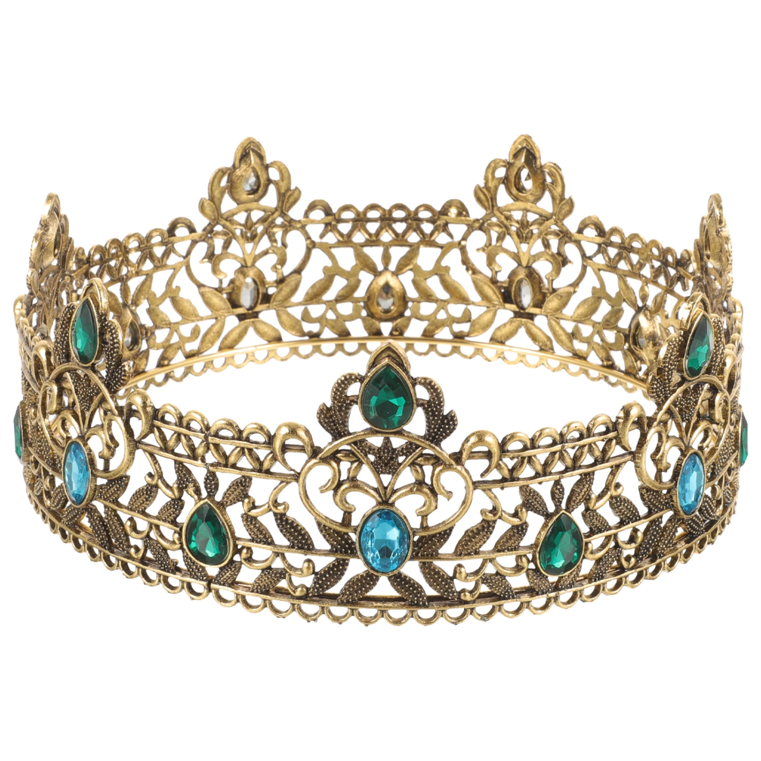 Men King Crown Women Rhinestone Crown Cosplay King Crown Headdress for Festival Party
