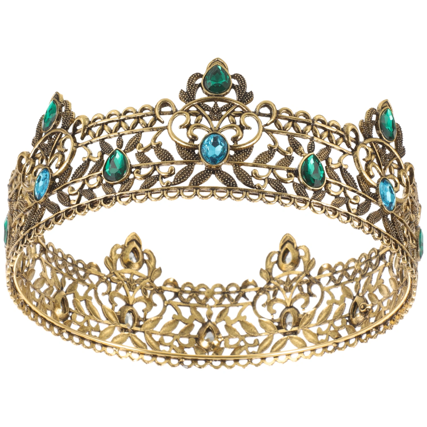 Men King Crown Women Rhinestone Crown Cosplay King Crown Headdress for Festival Party