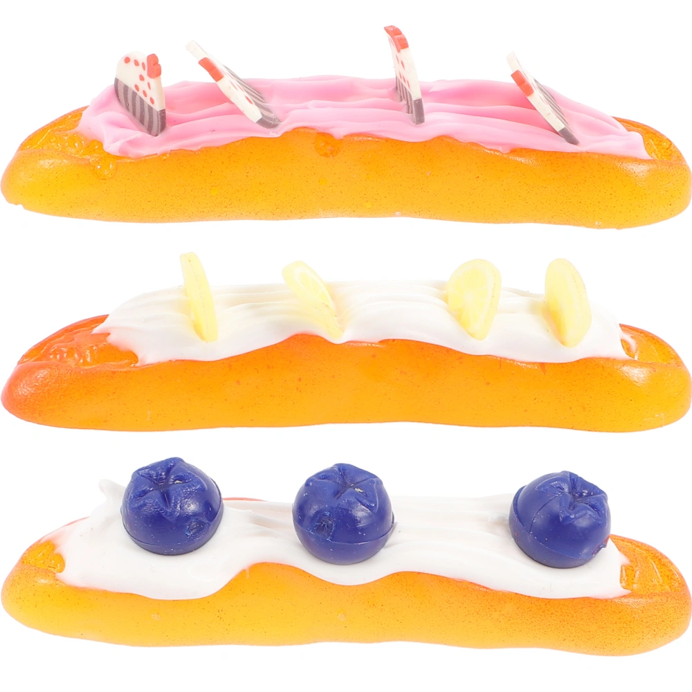 3Pcs Fake Bread Simulation Food Model Pretend Play Food Toy Kitchen Accessories for Display