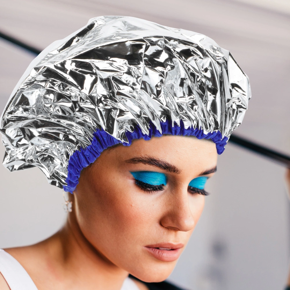 3 pcs Baking Oil Hair Caps Elastic Hair Dye Cap Tin Foil Hat Hair Coloring Caps