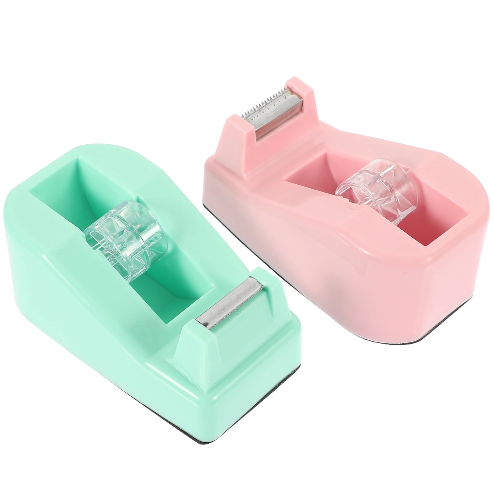 2Pcs Office Tape Holder Household Tape Cutter Convenient Sticker Dispenser Home Supply