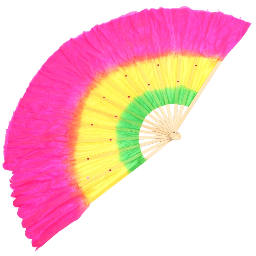 Colorful Dance Fan Practical Folding Fan Wear-Resistant Fan Decor Performance Hand Fan