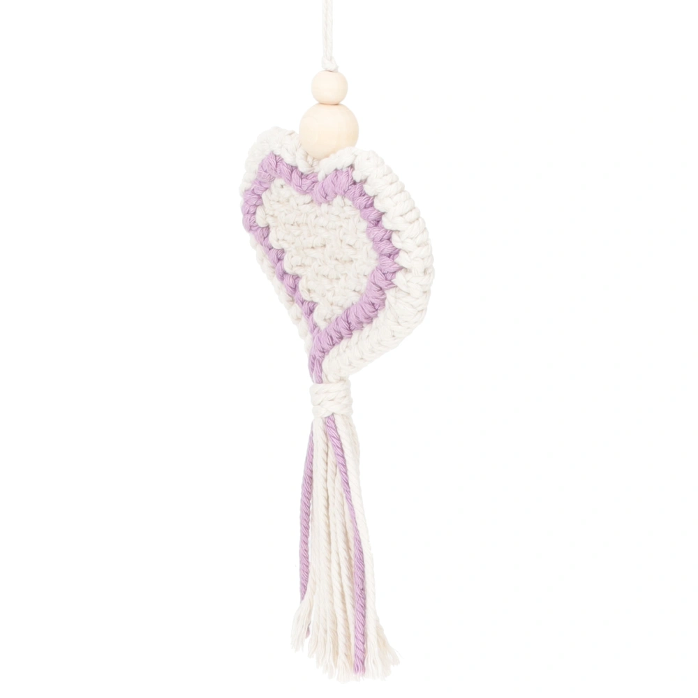 Valentine Cotton Rope Woven Heart Tapestry Tassel Heart Hanging Ornament for Valentine's Day