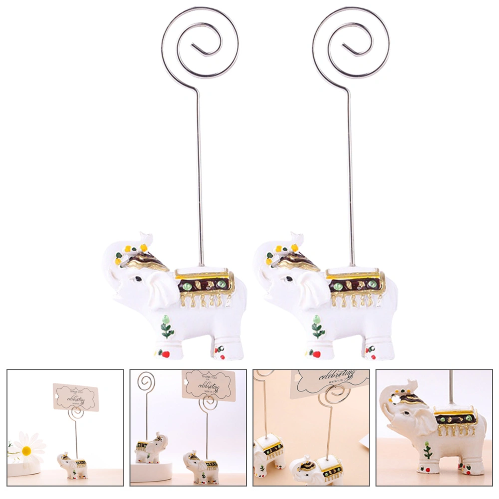 2pcs Adorable Elephant Place Cards Holders Photo Holders Party Favors Wedding Decoration