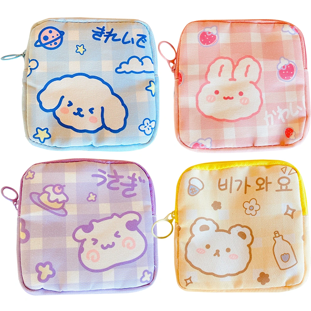 4pcs Sanitary Napkin Storage Bag Girl Sanitary Napkin Bag Washable Menstrual Cup Bag Sanitary Pad Pouch