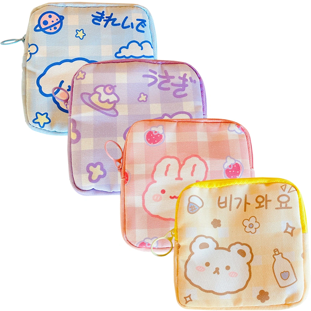 4pcs Sanitary Napkin Storage Bag Girl Sanitary Napkin Bag Washable Menstrual Cup Bag Sanitary Pad Pouch