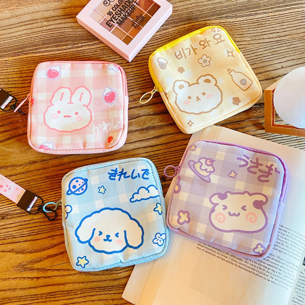 4pcs Sanitary Napkin Storage Bag Girl Sanitary Napkin Bag Washable Menstrual Cup Bag Sanitary Pad Pouch