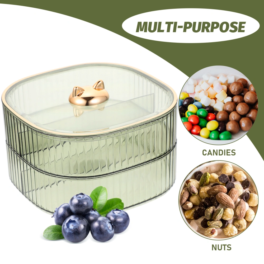 Decorative Food Storage Tray Snacks Plate Clear Candy Tray Multi-layer Tray with Lid