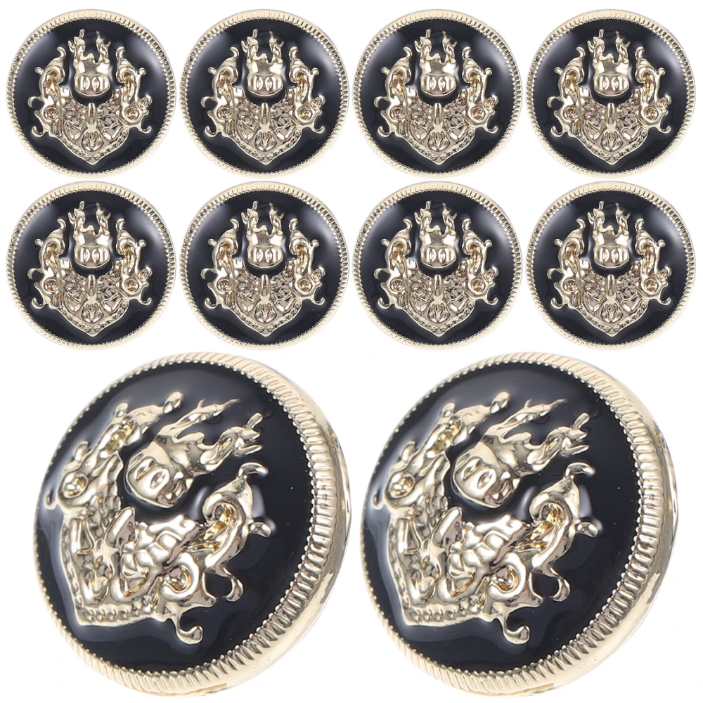 10Pcs Decorative Sewing Buckles Retro Clothes Snaps Sew-on Metal Buttons