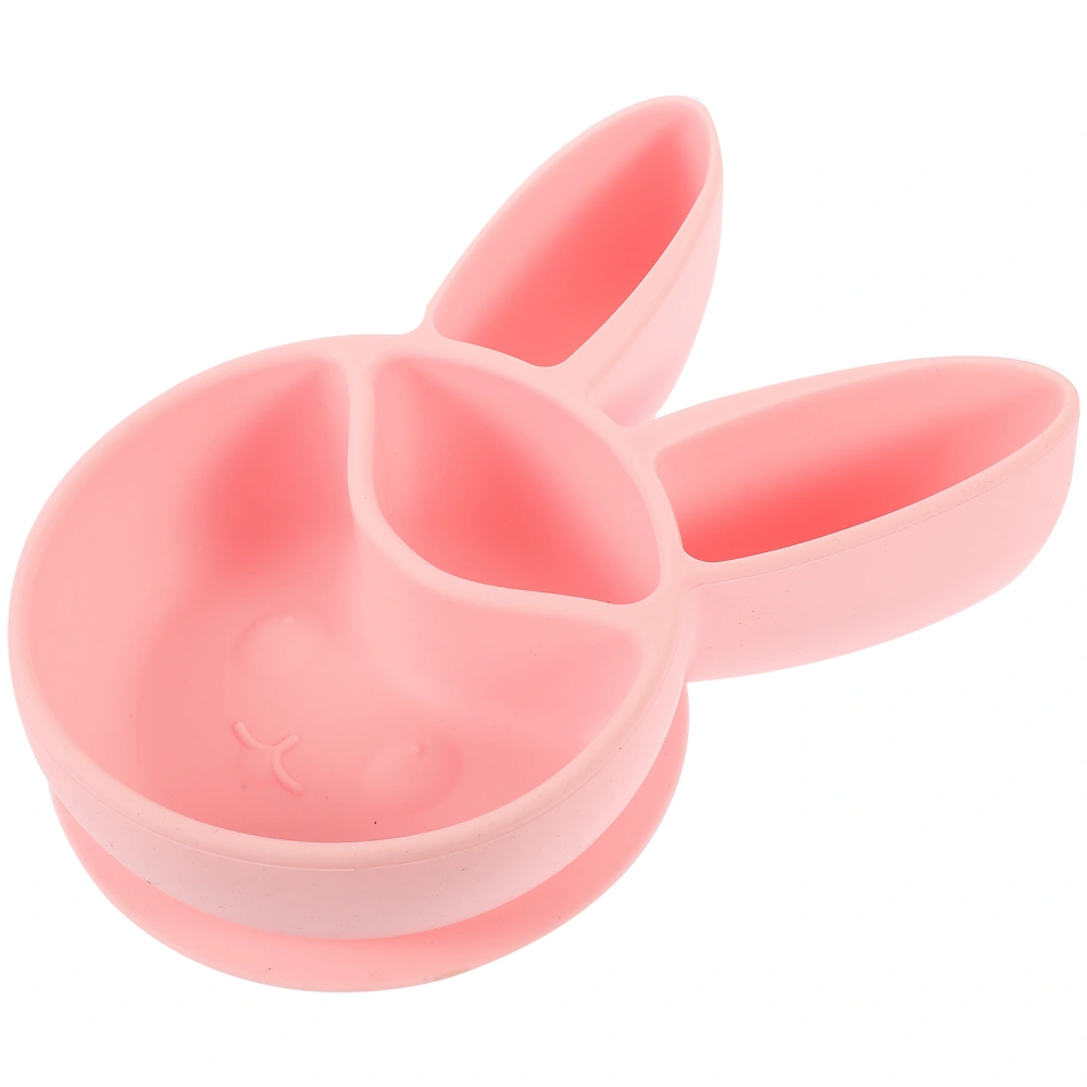 Silicone Food Plate Baby Food Tray Suction Cup Food Plate Rabbit Shaped Food Plate Food Divider Tray