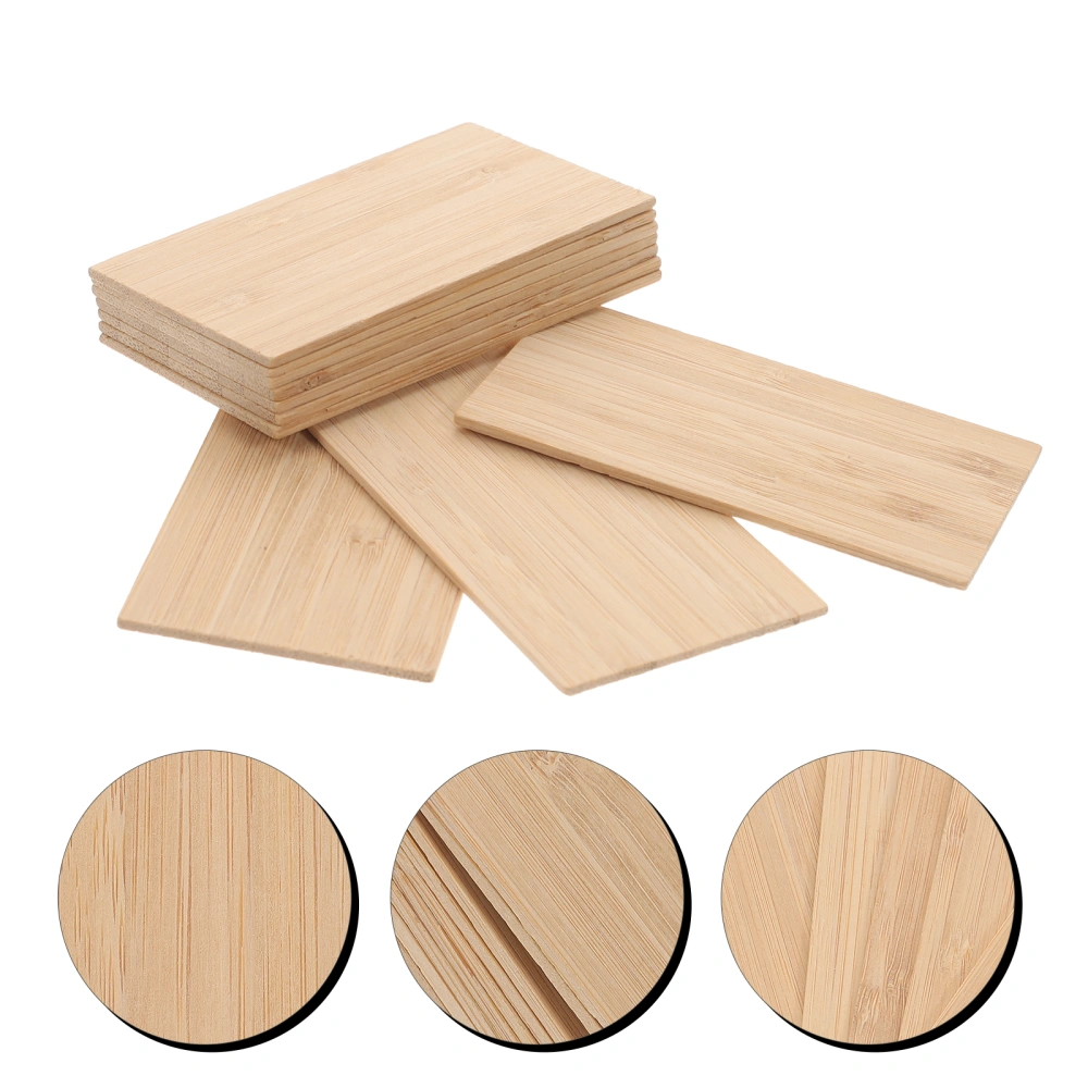 10pcs Unfinished Wooden Rectangular Cutouts DIY Rectangular Cutouts Bamboo Crafts for Gift Tags